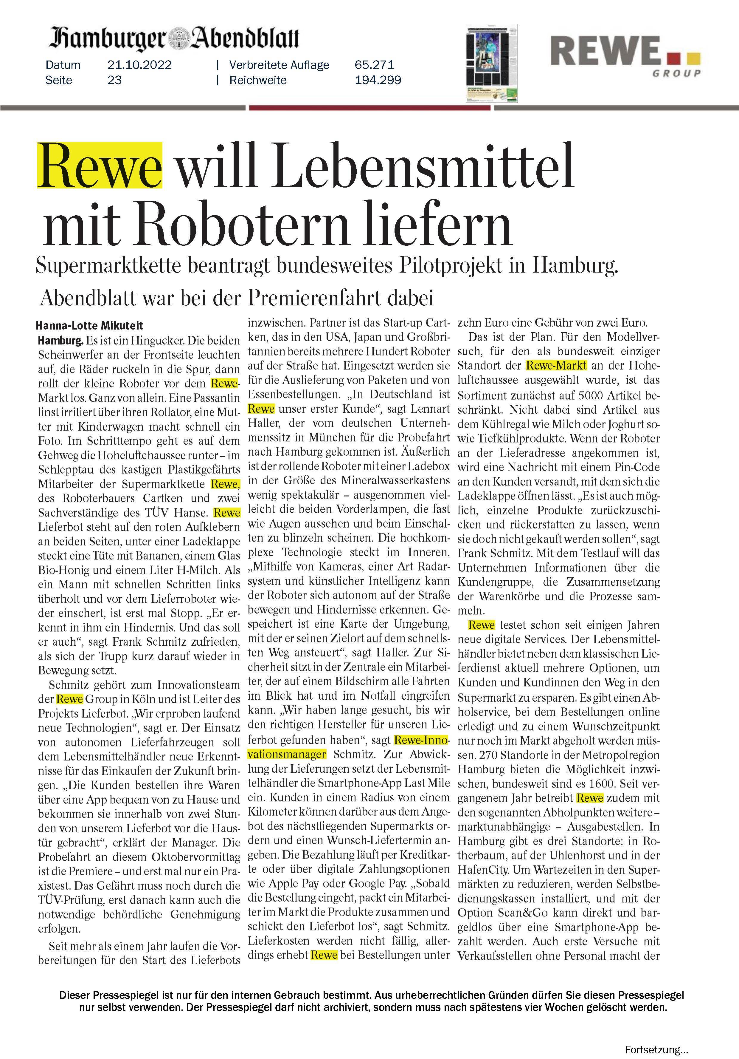 Hamburger Abendblatt Seite 1
