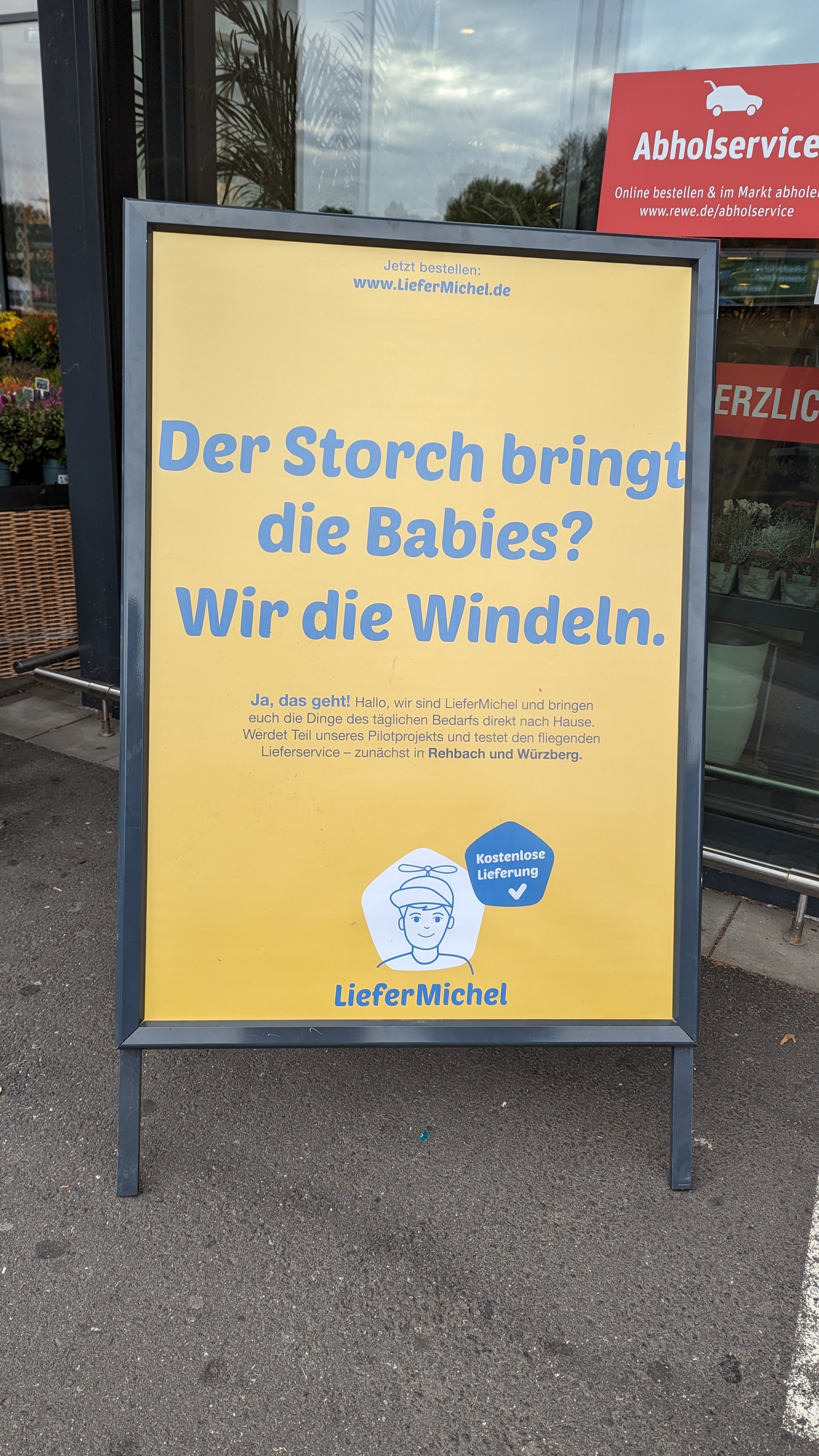 Plakat im Markt